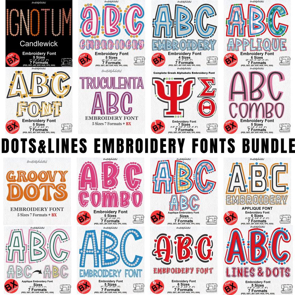 Full alphabet chart, machine embroidery font, embroidery font, embroidery alphabet