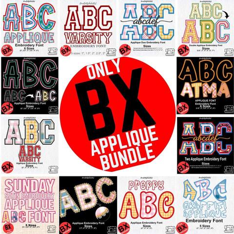 Applique BX Bundle machine embroidery font preview